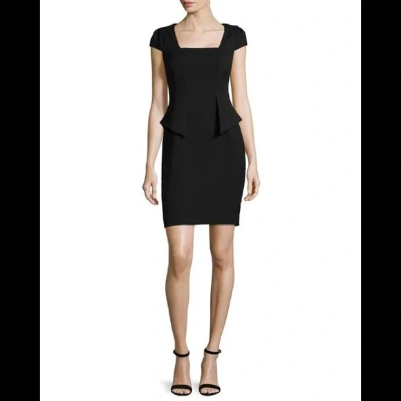 carmen marc valvo peplum dress Carmen Marc Valvo Women's Black Peplum Dress Size 4
